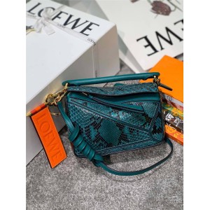 loewe women's new python leather Mini Puzzle handbag