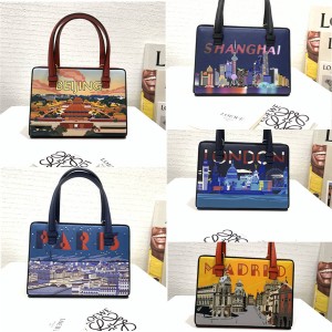 LOEWE Beijing Shanghai London Madrid Printed Small Poster Bag