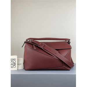 Loewe men's bag classic plain leather large Puzzle handbag