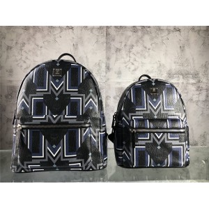 MCM Men's Backpack New Stark Gunta M Visetos Striped Schoolbag