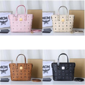 mcm classic mini Anya Visetos top zipper shopping bag