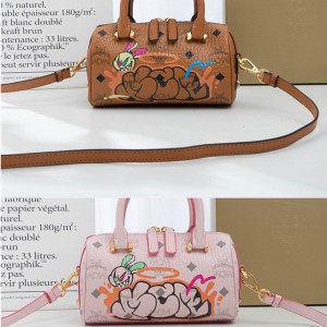 MCM x SAMBYPEN Visetos rabbit print Boston bag MWBBASP01