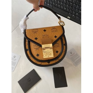 MCM Patricia Visetos Patched Leather Saddle Bag MWSAAPA09