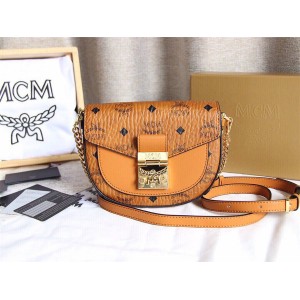 MCM Patricia Visetos Round Crossbody Bag Saddle Bag MWRAAPA08