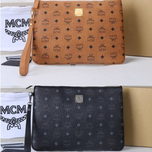 MCM Visetos Zipper Clutch Wristlet MXZASVI10