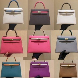 Hermes classic colorblock epsom leather Kelly25 handbag