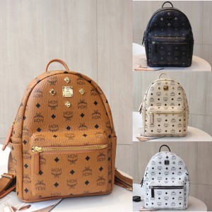 mcm STARK VISETOS studded classic print small backpack