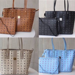 mcm new female bag Visetos Liz double-sided shopping bag