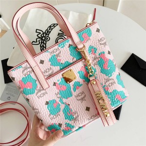 mcm handbags Anya print pendant mini shopping bag