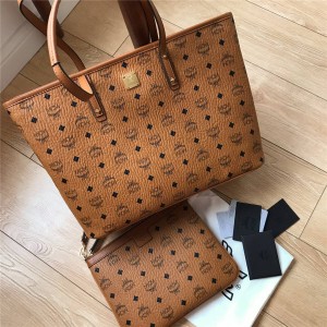 mcm classic Visetos Anya zipper shopping bag mother bag