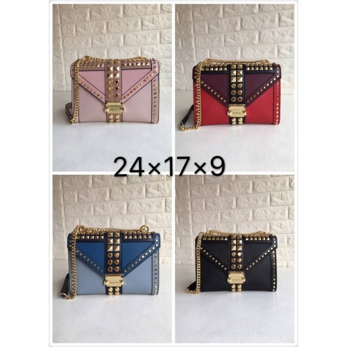 whitney large studded leather shoulder bag