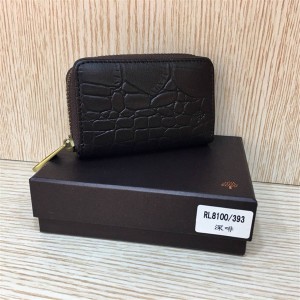 mulberry crocodile pattern short zipper coin purse 8100