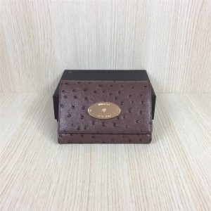 mulberry ostrich grain leather medium flap wallet 8555