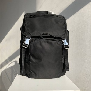 Prada Men's Saffiano Leather Panel Fabric Backpack 2VZ135
