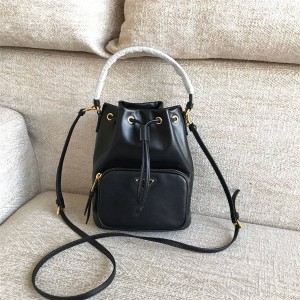 Prada women bag full leather drawstring bucket bag 1BH038