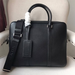 Prada Men's Business Leather Shoulder Briefcase 2VE305