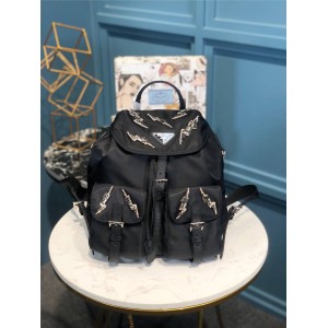 prada women's new lightning rhinestone nylon backpack 1BZ006
