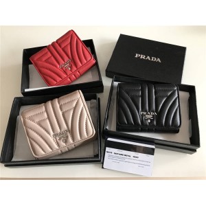 PRADA Classic Women's Leather Tri-Fold Short Wallet 1MO176