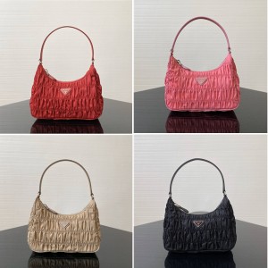 prada women bag pleated nylon mini hobo handbag 1ne204