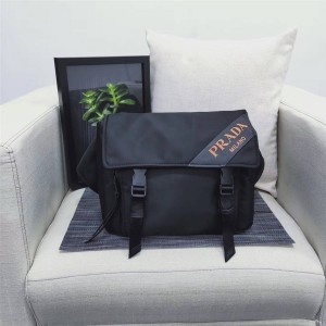 Prada men's bag new nylon leather pocket bag chest 1BL015