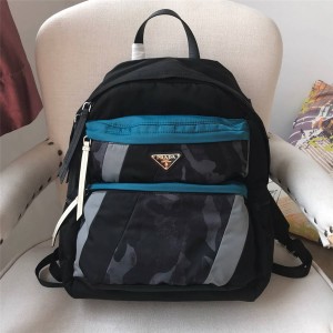 Prada men's shoulder bag printed fabric nylon backpack 2VZ025