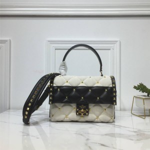 VALENTINO canvas and leather GARAVANI CANDYSTUD handbag