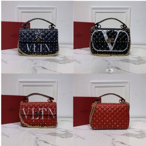 Valentino new print ROCKSTUD SPIKE medium sheepskin handbag