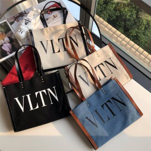 Valentino Grand Plage VLTN canvas tote shopping bag
