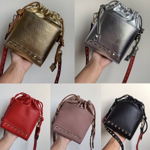 Valentino official website new rivet bag mini bucket bag