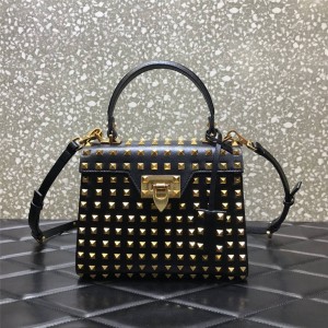 Valentino Rockstud Alcove small all-over rivet grained calfskin handbag