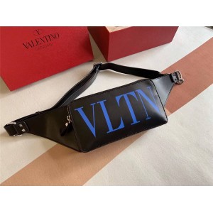 VALENTINO men's leather printed VLTN waist bag chest bag