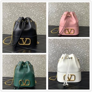 Valentino VLOGO Signature Lambskin Mini Bucket Bag 0316