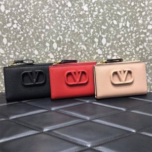 Valentino VLOGO Signature Zipper Card Bag Zero Wallet