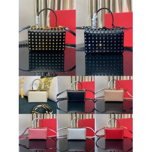 Valentino Rockstudy Alcove Riveted Calfskin Box Bag Box Bag Handbag 2073