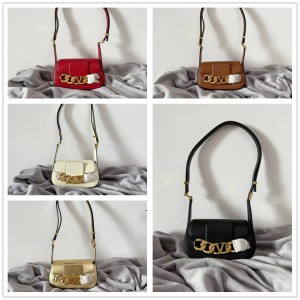 Valentino VLOGO CHAIN Small Calf Leather Handbag Chain Underarm Bag 22007