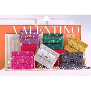 Valentino ROMAN STUD Medium Rhinestone Diamond Bag Rivet Bag Chain Handbag