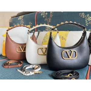 Valentino STUD SIGN Calfskin HOBO Riveted Shoulder Bag 1069