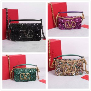 Valentino MINI LOCÒ 3D Embroidered Handbag Single Shoulder Bag Chain Bag