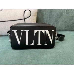 Valentino VLTN Letter Printed Camera Bag Calf Leather Crossbody Bag 0048