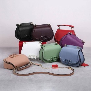 Valentino VSLING Grained Calfskin Handbag Saddle Bag 0285