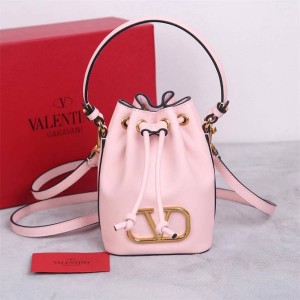 Valentino VLOGO Signature Soft Sheepskin Mini Bucket Bag