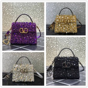 Valentino VSLING 3D Embroidered Mini Handbag Beaded Sequin Handbag 0068