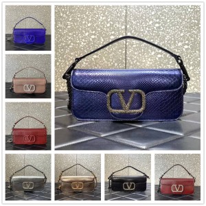 Valentino LOCÒ Diamond buckle snake skin chain bag handbag 6030