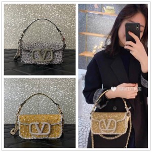 Valentino MINI LOCÒ Imitation Crystal Star Diamond Series Underarm Bag Chain Bag 5039