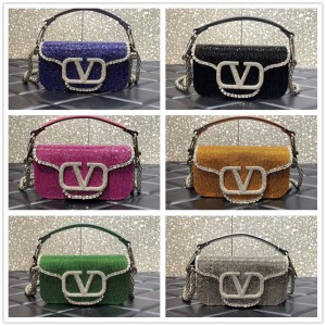 Valentino MINI LOCÒ Imitation Crystal Star Diamond Series Chain Bag Underarm Bag 5032
