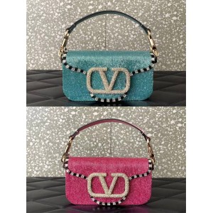 Valentino MINI LOCÒ Imitation Crystal Handbag Star Diamond Underarm Bag Chain Bag 5032