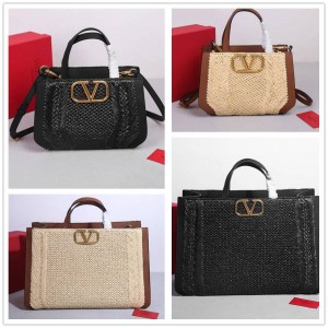 Valentino VLOGO Lafite Grass Woven Tote Bag 22040/22045