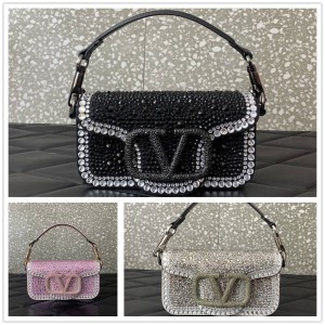 Valentino LOCÒ small crystal and diamond chain bag 5013