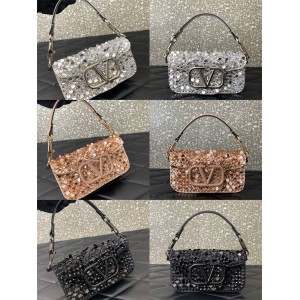 Valentino LOCÒ small glitter crystal and diamond chain bag 5037