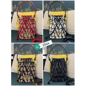 Valentino VLOGO SIGNATURE V Logo Printed Mini Bucket Bag 2044